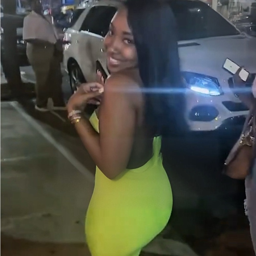 Elegant Neon Green Strapless Dress